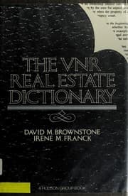 Tapa de The VNR real estate dictionary