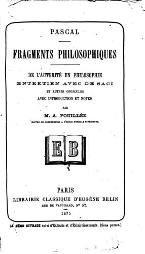 Tapa de Fragments philosophiques