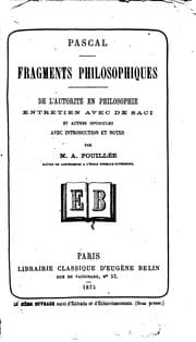 Tapa de Fragments philosophiques