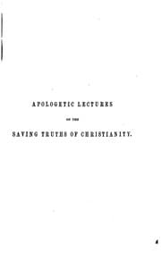 Tapa de Apologetic lectures on the saving truths of Christianity, tr. by S. Taylor