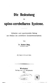 Tapa de Die Bedeutung der Spino-cerebellaren Systeme: Kritischer und experimenteller ..