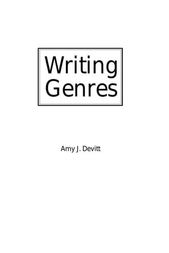Tapa de Writing genres