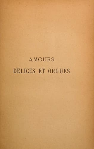 Tapa de Amours, délices et orgues