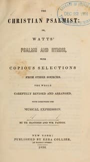 Tapa de The Christian Psalmist, or, Watts' Psalms and hymns