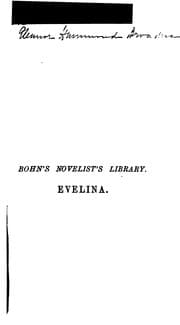 Tapa de Evelina: Or, The History of a Young Lady's Entrance Into the World