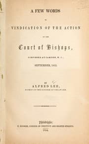 Tapa de Few words in vindication of the action of the court of Bishops, convened at Camden, N.J., September, 1853