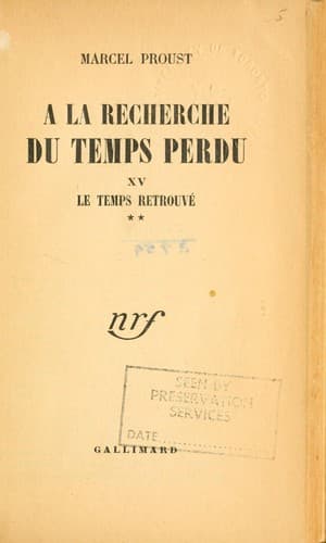 Tapa de À la recherche du temps perdu