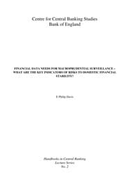 Tapa de Financial data needs for macroprudential surveillance