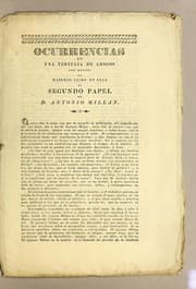 Tapa de Ocurrencias en una tertulia de amigos con motivo de haberse leido en ella el segundo papel de D. Antonio Millan