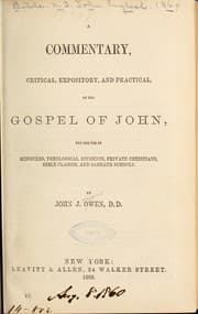 Tapa de A commentary, critical, expository, and practical, on the Gospel of John, for the use of ministers, theological students, private Christians, Bible classes, and Sabbath schools