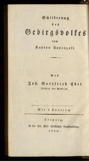 Tapa de Schilderung des Gebirgsvolkes vom Kanton Appenzell