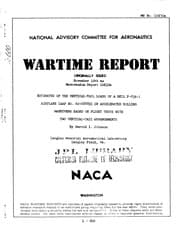 Tapa de Estimates Of The Vertical Tail-loads Of A Bell P-63A-1 Airplane (AAF No. 42-68889) In Accelerated Rolling Maneuvers Based On Flight Tests With Two Vertical-tail Arrangements