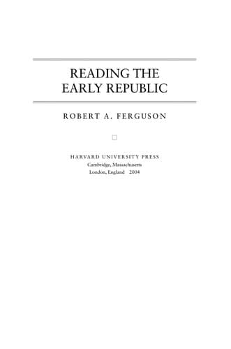 Tapa de Reading the Early Republic