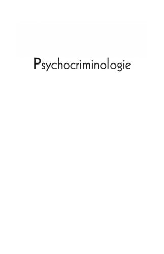 Tapa de Psychocriminologie