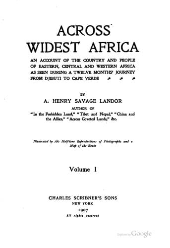 Tapa de Across widest Africa