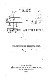 Tapa de Key to Davies' Arithmetic: For the Use of Teachers Only