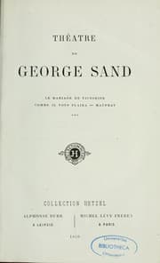 Tapa de Théâtre de George Sand