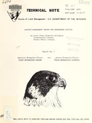 Tapa de Habitat management series for endangered species, report no. 1