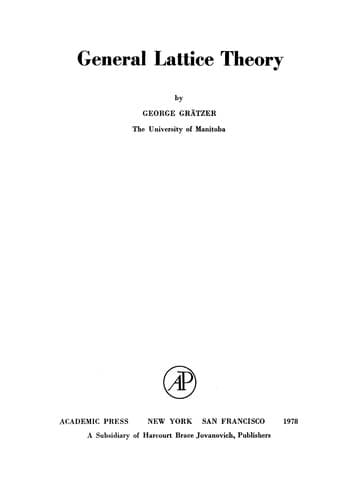 Tapa de General lattice theory