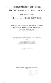 Tapa de Argument of the Honorable Elihu Root on behalf of the United States