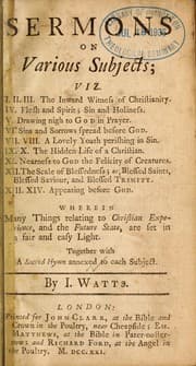 Tapa de Sermons on various subjects ...