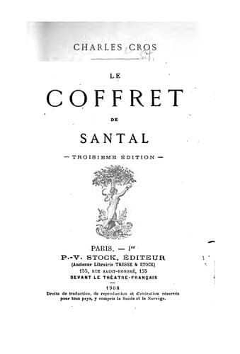 Tapa de Le coffret de santal.