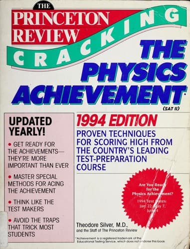 Tapa de PR SAT 2 PHYSICS 1994 (Cracking the Sat II Physics)