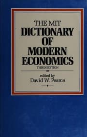 Tapa de The MIT dictionary of modern economics