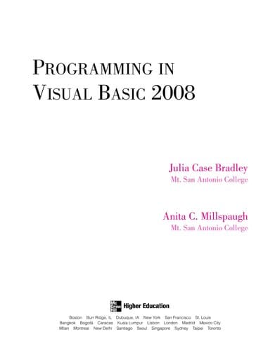 Tapa de Programming in Visual Basic 2008