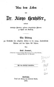 Tapa de Aus dem Leben des Dr. Aloys Henhöfer