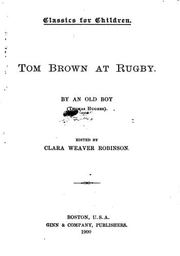 Tapa de Tom Brown at Rugby