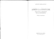 Tapa de Après la finitude