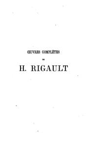 Tapa de Œuvres complètes de H. Rigault