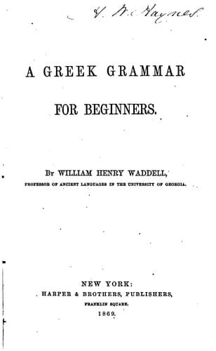Tapa de A Greek Grammar for Beginners