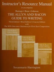 Tapa de Instructor's resource manual to accompany Ramage, Bean, Johnson, the Allyn and Bacon guide to writing