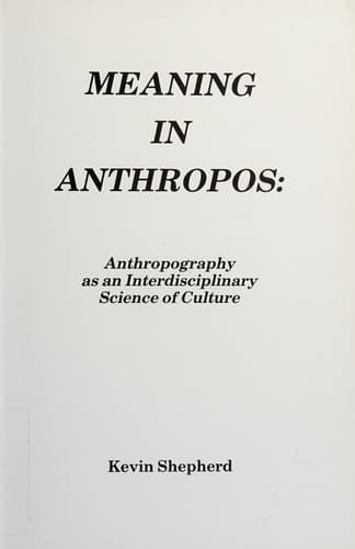 Tapa de Meaning in Anthropos