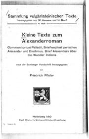 Tapa de Kleine Texte zum Alexanderroman
