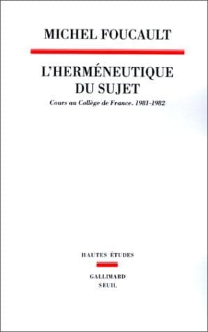 Tapa de L'herméneutique du sujet