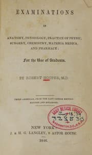 Tapa de Examinations in anatomy, physiology, practice of physic, surgery, materia medica, chemistry, and pharmacy