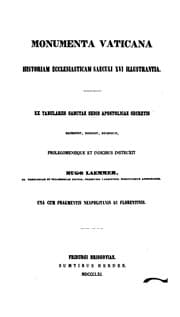 Tapa de Monumenta Vaticana historiam ecclesiasticam saeculi XVI illustrantia: ex tabulariis Sanctae ..