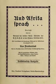 Tapa de Und Afrika sprach ... Bericht über den Verlauf der dritten Reise-Periode der D.I.A.F.E. in den Jahren 1910 bis 1912