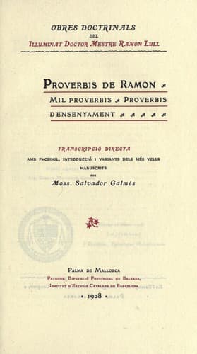 Tapa de Obres de Ramon Lull