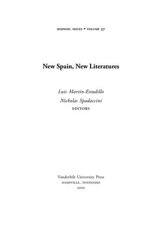 Tapa de New Spain, new literatures