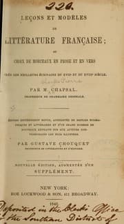 Tapa de Leçons et modèles de littérature française