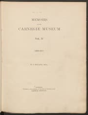 Tapa de Memoirs of the Carnegie Museum