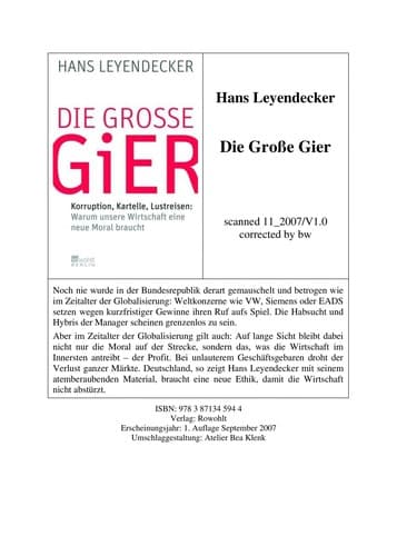 Tapa de Die grosse Gier
