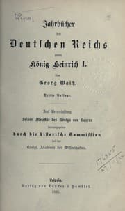 Tapa de Jahrbücher des deutschen reichs unter könig Heinrich I.