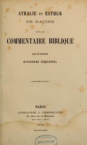 Tapa de Athalie et Esther de Racine