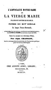 Tapa de L'advocacie Nostre-Dame ou la Vierge Marie plaidant contre le diable