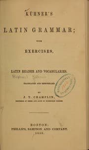 Tapa de Kühner's Latin grammar